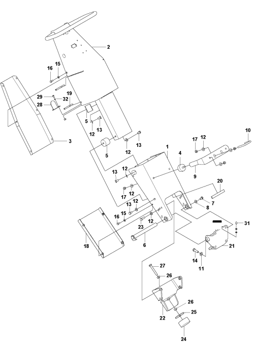 Handle Assembly Parts for LH 700 by Husqvarna