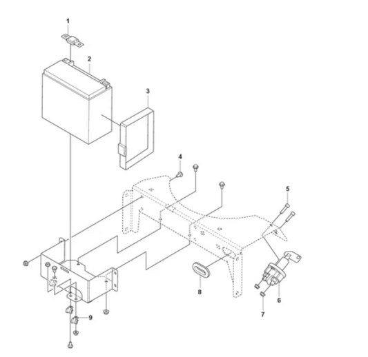 PG 830 P Battery and Main Switch Assembly Parts By Husqvarna