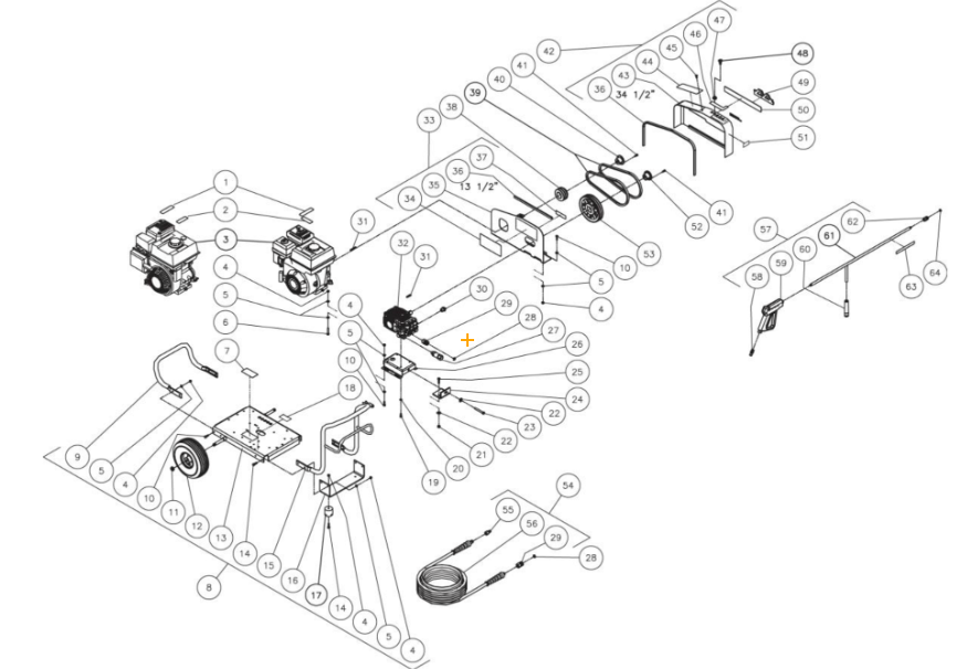 JCW-2403-0MHB (sn:0-11488889) Frame  Assembly Parts by Mi-T-M