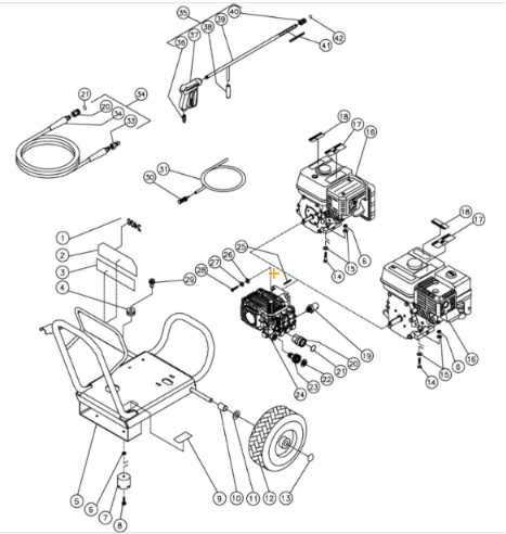 JP-2403-0MHB/0MVB (sn:10070001-10173072), JP-2403-0MVB (sn:10010522-10070000) Frame Assembly Parts by Mi-T-M