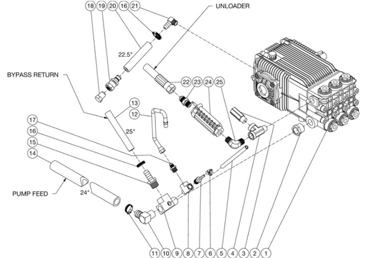 HDC-4004 Pump Plumbing Assembly Parts by Mi-T-M