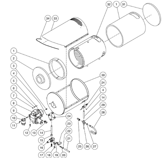 HDC Series (sn:15028657-15146632), (sn:15157880-99999999), (sn:15146633-15157879) Heat Exchange Assembly Parts by Mi-T-M.