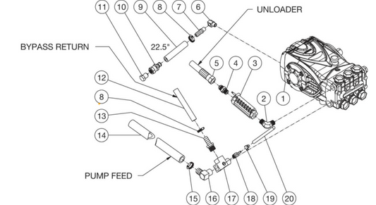 HDC-3005 Pump Plumbing Assembly Parts by Mi-T-M