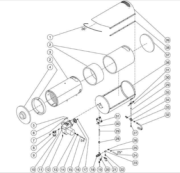 HDS-3008-0B7G (sn:0-15160031)(sn:15160032-99999999), HDS-3008-0H6G, HDS-3008-0K6G, HDS-3008-1H6G Heat Exchange Assembly Parts by Mi-T-M