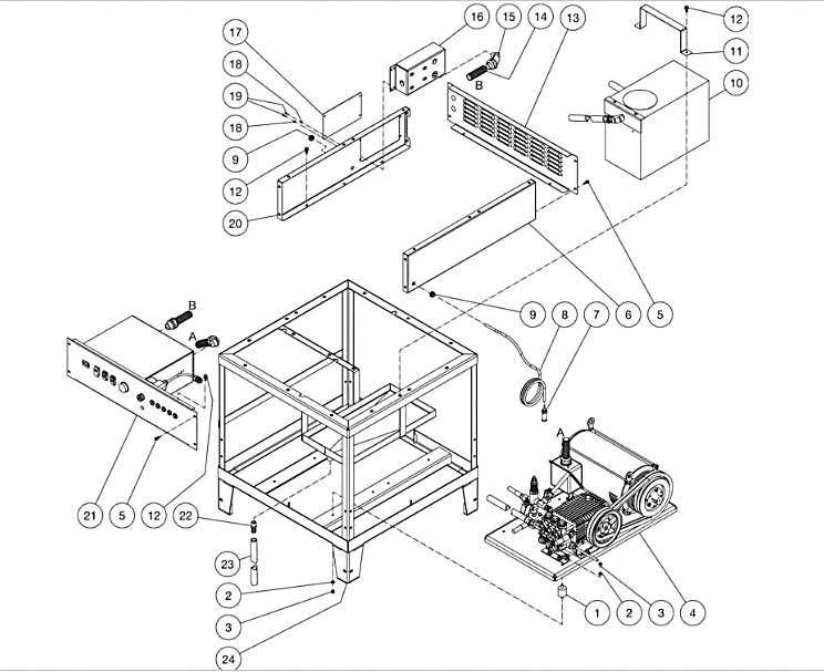 HEG-2010-1E3G/1E4G/1E5G/1E9G Pump Frame Assembly Parts By MiTM