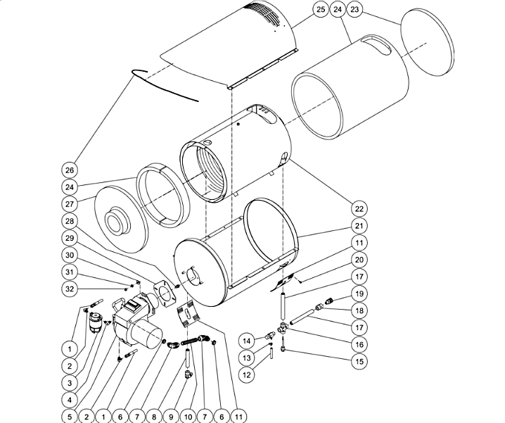HHB-1002-0E1A, HHB-1003-0E1A, HHB-1003-0E1A, HHB-1502-0EIA, HHB-2503-0E2A Heat Exchange Assembly Parts By MiTM