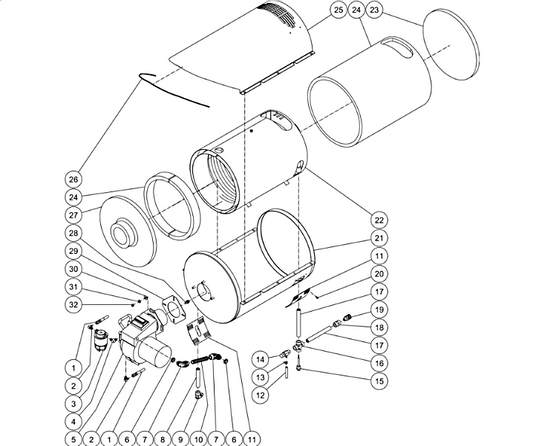 HHB-1002-0E1A, HHB-1003-0E1A, HHB-1003-0E1A, HHB-1502-0EIA, HHB-2503-0E2A Heat Exchange Assembly Parts By MiTM