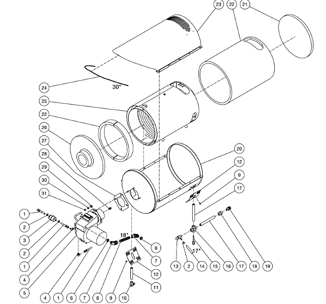 HHB-303-0E1A Heat Exchange Assembly Parts By MiTM