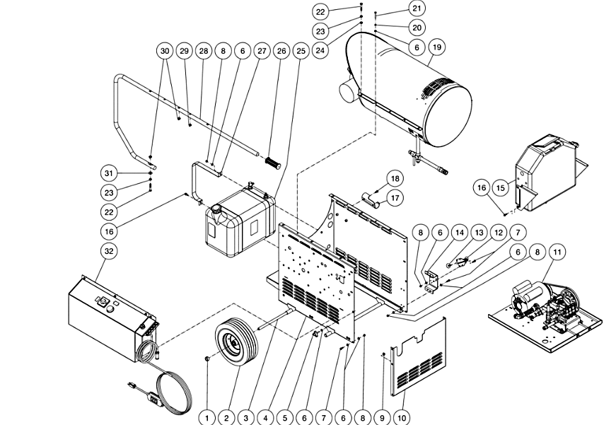 HHB-1002-0E1A, HHB-1003-0E1A, HHB-1502-0E1A, HHB-2503-0E2A, HHB-303-0E1A (sn:0-15152417) Frame Assembly Parts By MiTM
