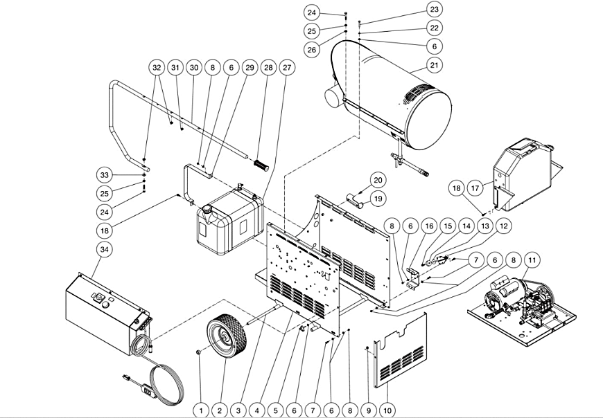 HHB-1002-0E1A, HHB-1003-0E1A, HHB-1502-0E1A, HHB-2503-0E2A, HHB-303-0E1A (sn:15152418-99999999) Frame Assembly Parts By MiTM