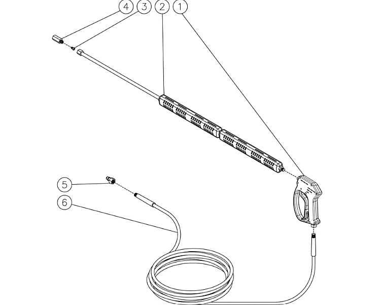 HHB-303-0E1A Gun/Wand/Hose Assembly Parts By MiTM