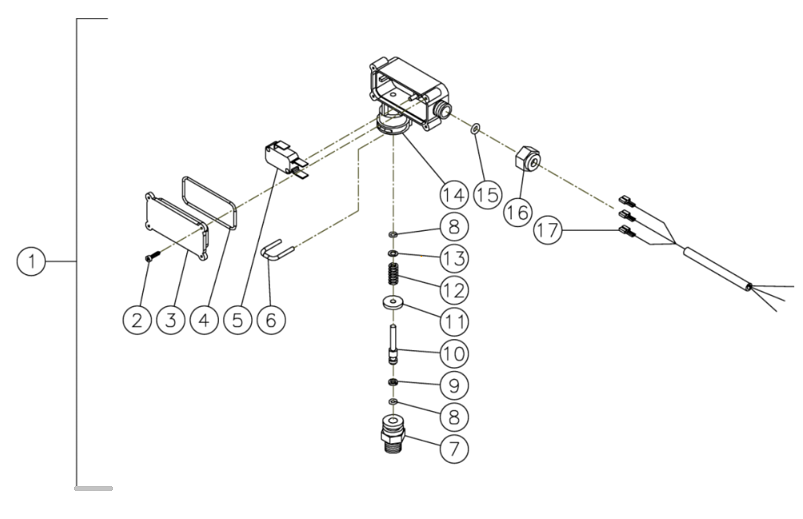 HDS-3005-0K6G (sn:0-99999999) Pressure Switch Assembly Parts by Mi-T-M