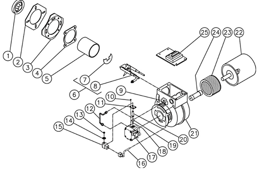 HHS-1002-1E1A/1E1G, HHS-1003-1E1A/1E1G, HHS-1502-1E1A/1E1G Burner Assembly Parts By MiTM