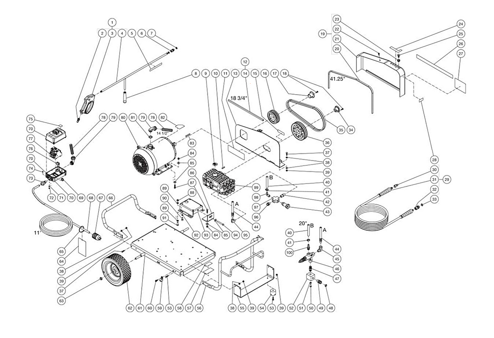 DC-3004-W4E3G (sn:11326875-11400525) (sn:11500526-11448401) Frame Assembly Parts By MiTM