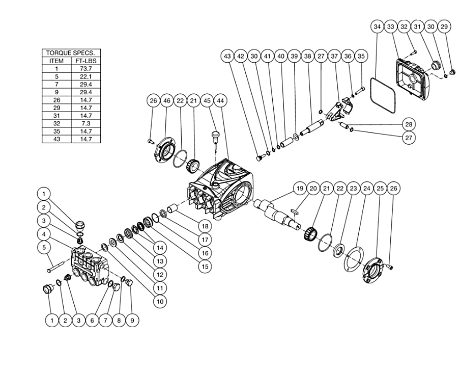 DC-2405-W5E2G, DC-3005-WSE3G/W0E3G, DC-3004-W5E2G/W0K7G, DC-3504-BA0H6G/BA0K6G/BA0M6A/W5H6G/W5K6G/W5M6G, DC-4004-BA0K6G/BA0M6A/BA0H6G Pump Assembly Parts by Mi-T-M