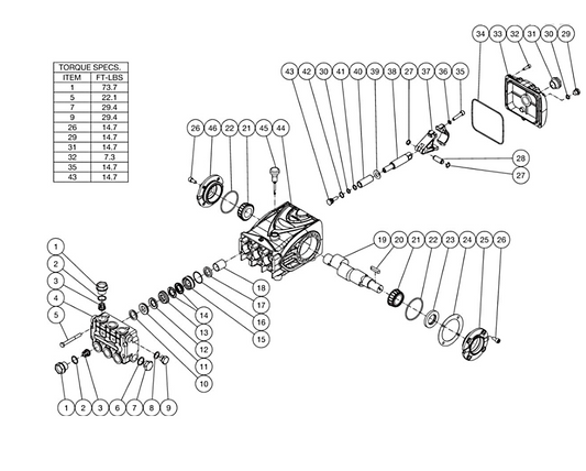 DC-2004-WSE2G/WSE3G, DC-3004-WSE3G (sn:11356792-99999999), DC-2405-W4E2G/W4E3G, DC-3005-W0E2G (sn:11500526-11448401), DC-2405-W4E2G/4E3G, DC-2505-W4H6G, DC-3004-W4E3G/W4H6G, DC-3005-W0E2G (sn:11448402-99999999) Pump Assembly Parts by Mi-T-M