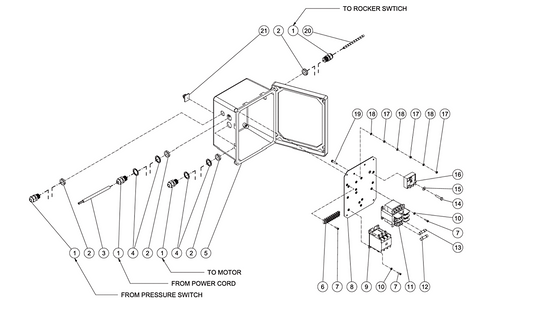 DC-1003-WSE1G/DC-2004-WSE2G (sn:0-10165216)(sn:10165217-10375000)(sn:10375001-10495457)(sn:10495458-11356791) Electric Box Assembly-2 Parts by Mi-T-M