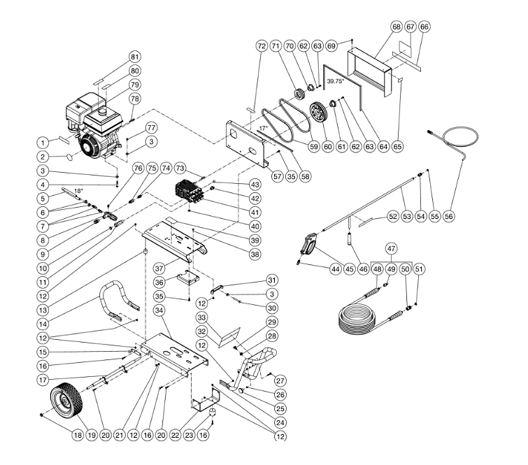 DC-3504-BA0H6A, DC-3504-BA0K6A, DC-3504-BA0M6A Frame Assembly Parts by Mi-T-M
