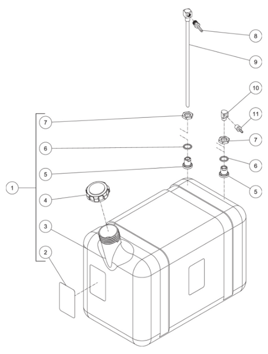 HDC-3505-0B7G Diesel Fuel Tank Assembly Parts By Mi-T-M