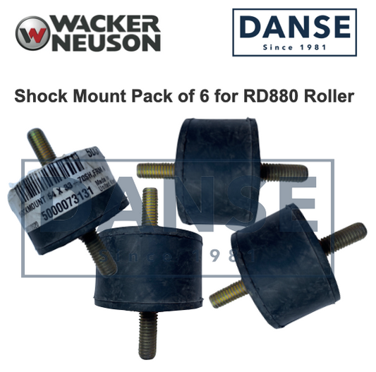 Shockmount Pack of 6 54X33-70Sh for Wacker Neuson RD880 Roller 0073131 5000073131