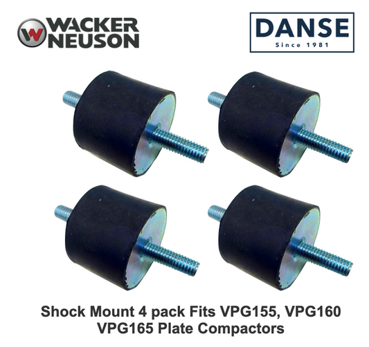 4 Pack Shock Mounts for Wacker Neuson VPG155, VPG160, VPG165 Plate Tampers 0029044 5000029044