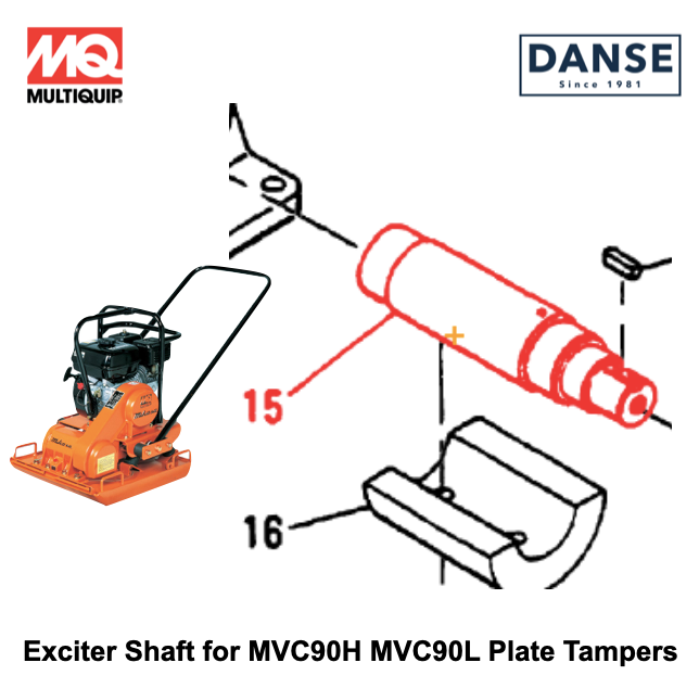 Exciter Shaft for MVC90H MVC90L Plate Tampers by Multiquip Mikasa 401010200