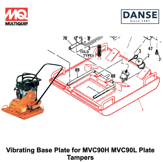 Vibrating Base Plate for MVC90H MVC90L Plate Tampers by Multiquip Mikasa 402100430
