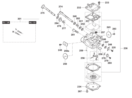 Carburetor Parts For Makita EK8100, PC-8216 Concrete Circular Saw