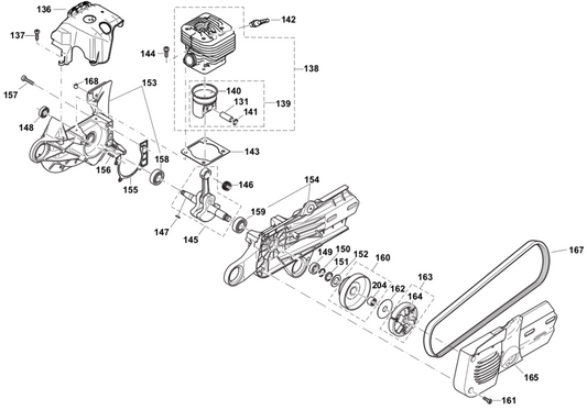 Clutch, Piston, Cylinder, Crank Case Parts For Makita EK8100, PC-8216 Concrete Circular Saw