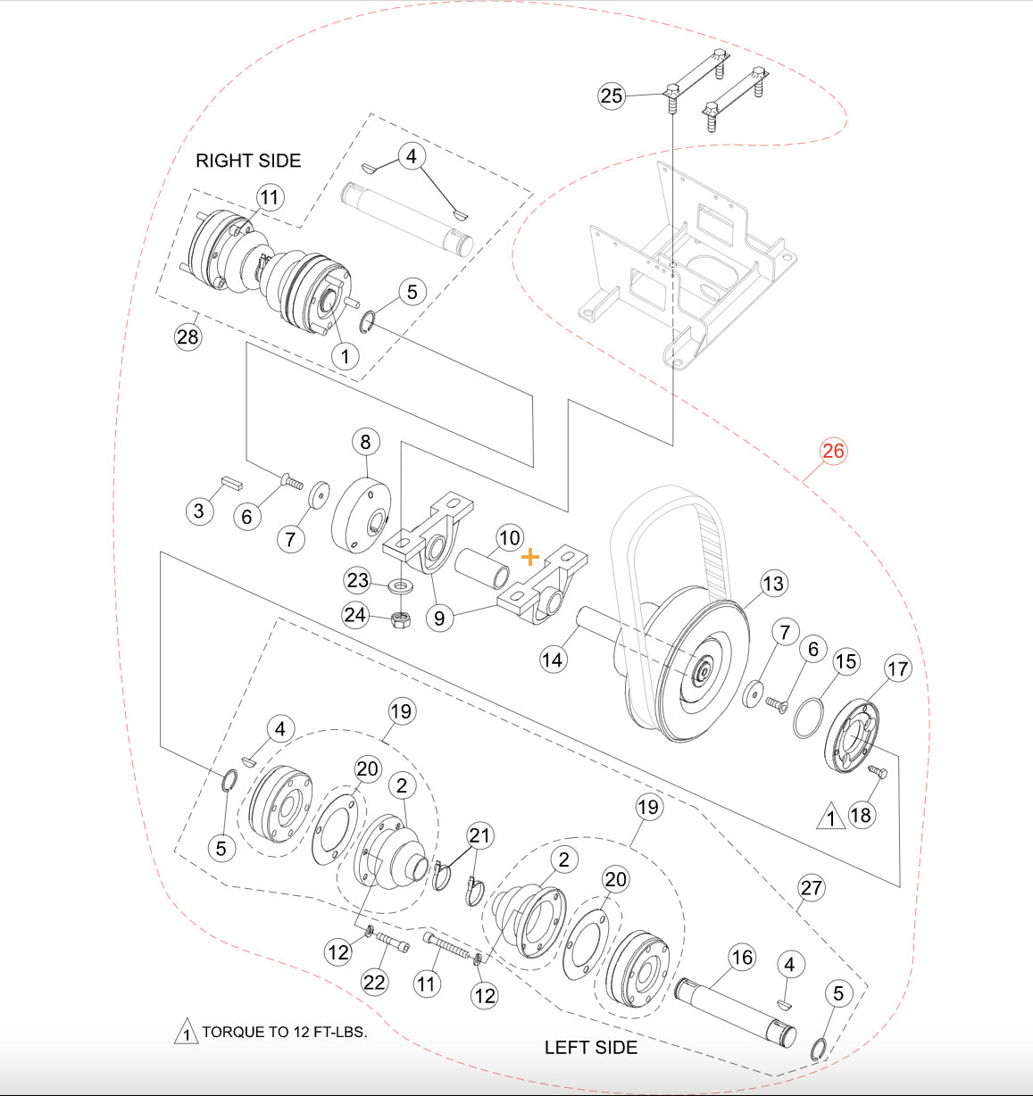 23449 Drive Assy., W/ Comet Td for HHN31V Mechanical ride on power trowels by Multiquip Whiteman 30089