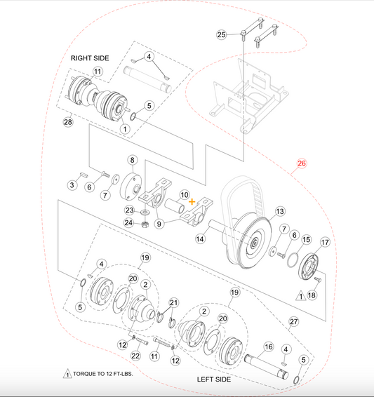 23449 Drive Assy., W/ Comet Td for HHN31V Mechanical ride on power trowels by Multiquip Whiteman 30089