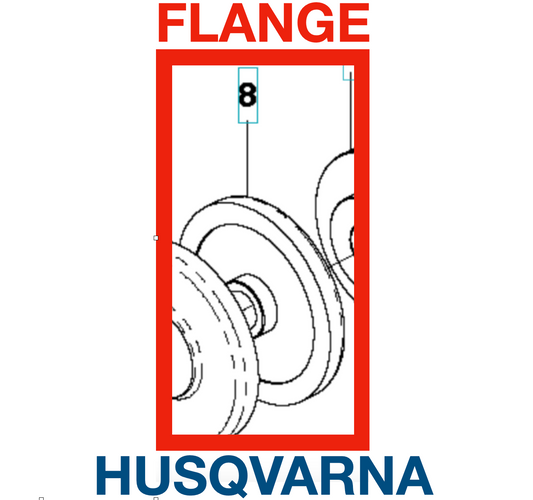 502498601 Flange Fits FS305 Walk Behind Floor Saw by Husqvarna replaces 543080889