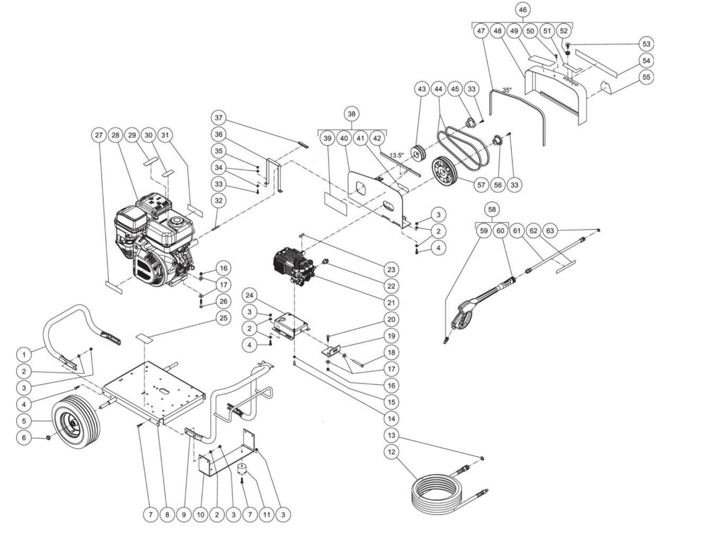 CMB-4004-0MLB (sn:10734404-10820763) Frame Assembly Parts By MiTM