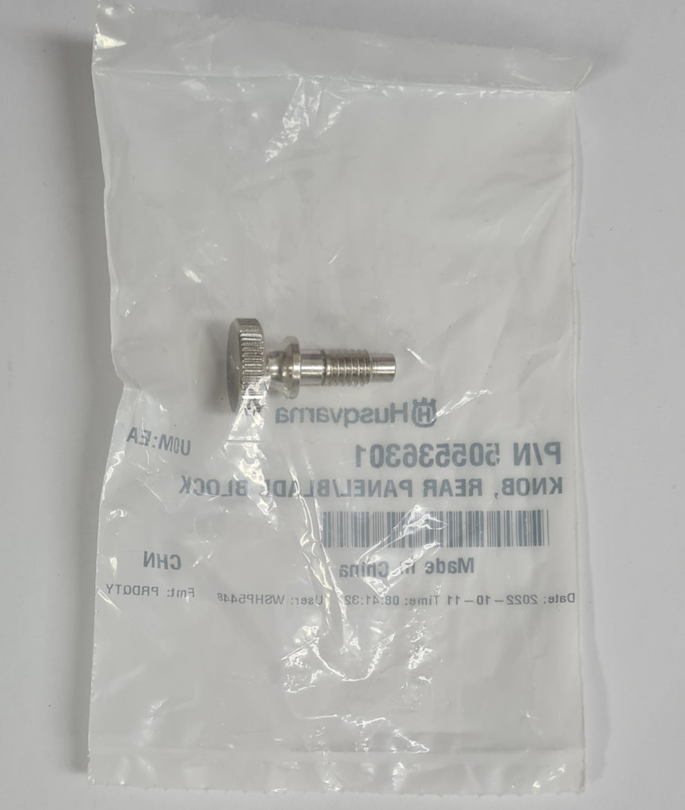 505536301 KNOB, REAR PANEL/BLADE BLOCK FOR EARLY ENTRY SAW BY HUSQVARNA