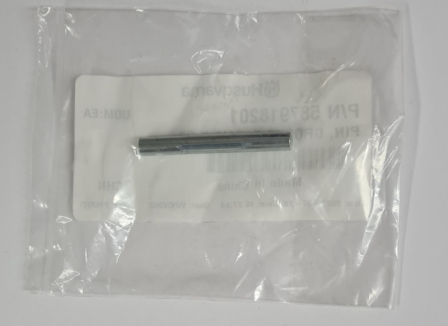 587918201 PIN, GROOVE E, 1/4&quot; X 2&quot; FOR CONCRETE SAWS BY HUSQVARNA