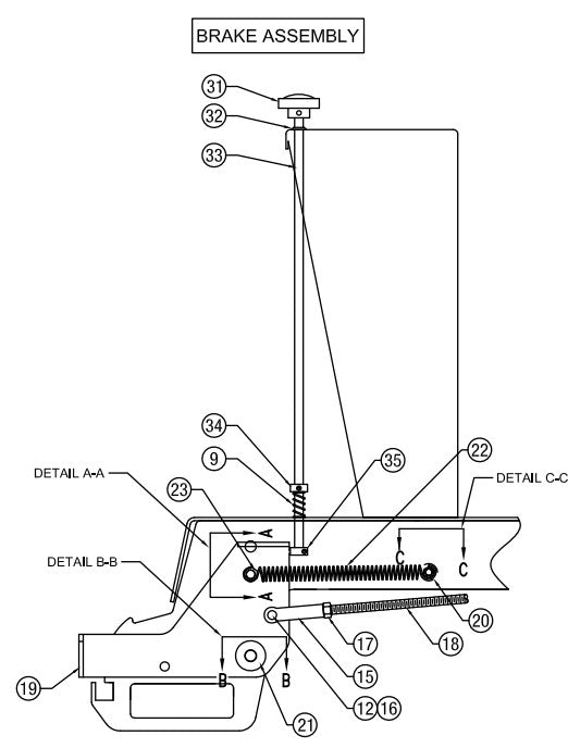 AW16-K, AW21-K, AW16-H, AW21-H(AR16/AR21), W16-P Service and Parking Brake Assembly Parts By Allen Engineering