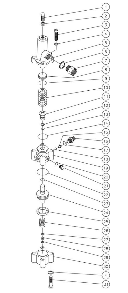 HVS-3006-0B7G, HVS-3006-0R7G, HVS-3505-0B7G Unloader Assembly Parts by Mi-T-M.