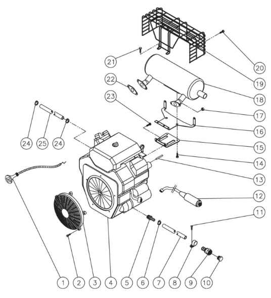 HVS-3505-0K6G, HVS-4004-0K6A Engine Assembly Parts by Mi-T-M.