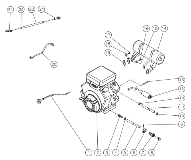 HVS-3505-0V6G, HVS-4004-0V6A Engine Assembly Parts by Mi-T-M.