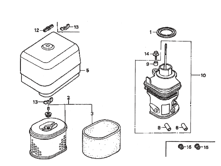 Air Cleaner Assembly Parts- EM90S (Steel), EM90P (Plastic) Plaster And Motor Mixer