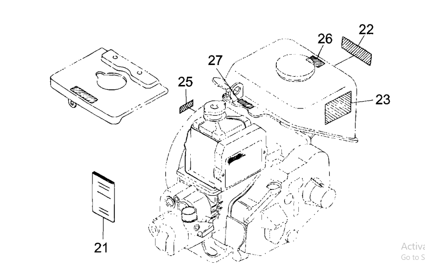 Nameplate And Decal Assembly Parts For MRH601DS KUBOTA EA330 Engine Vibratory Rollers By Multiquip