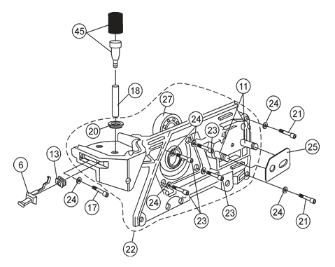 HS81 Cut-Off Saw - Crankcase (Clutch Side) Assembly Parts