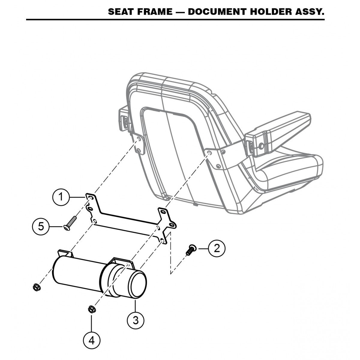 HTX6H Seat Frame-Document Holder Assembly