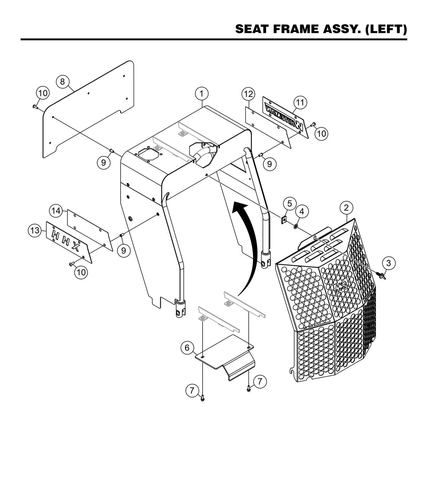 HHXG5 Seat Frame Assembly (Left)