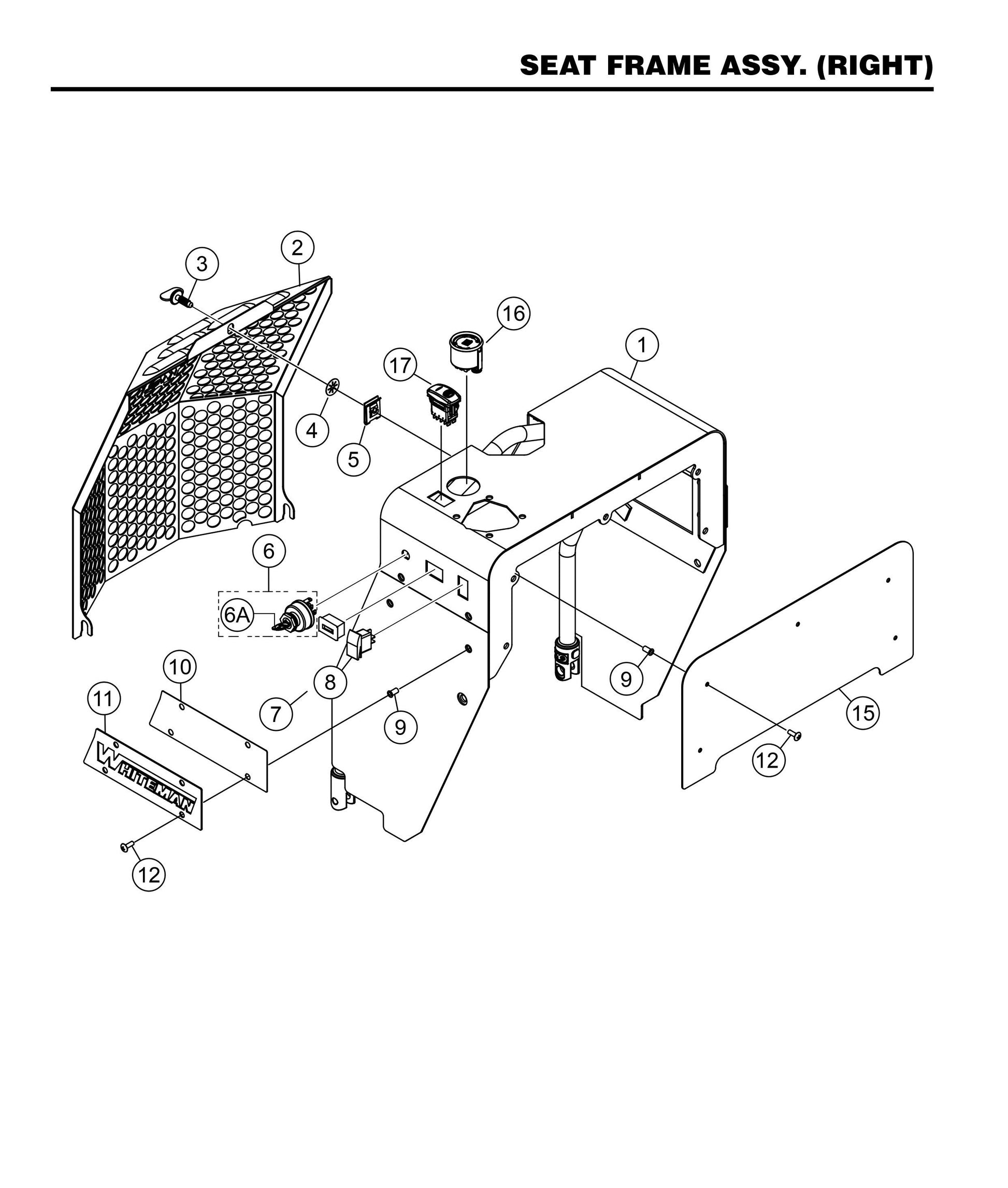 HHXDF4 HHXDF5 Seat Frame Assembly (Right)