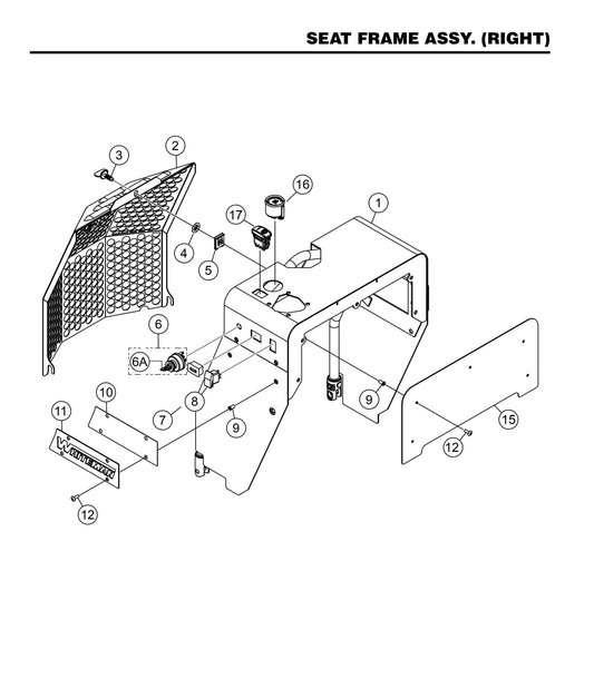 HHXDF4 HHXDF5 Seat Frame Assembly (Right)