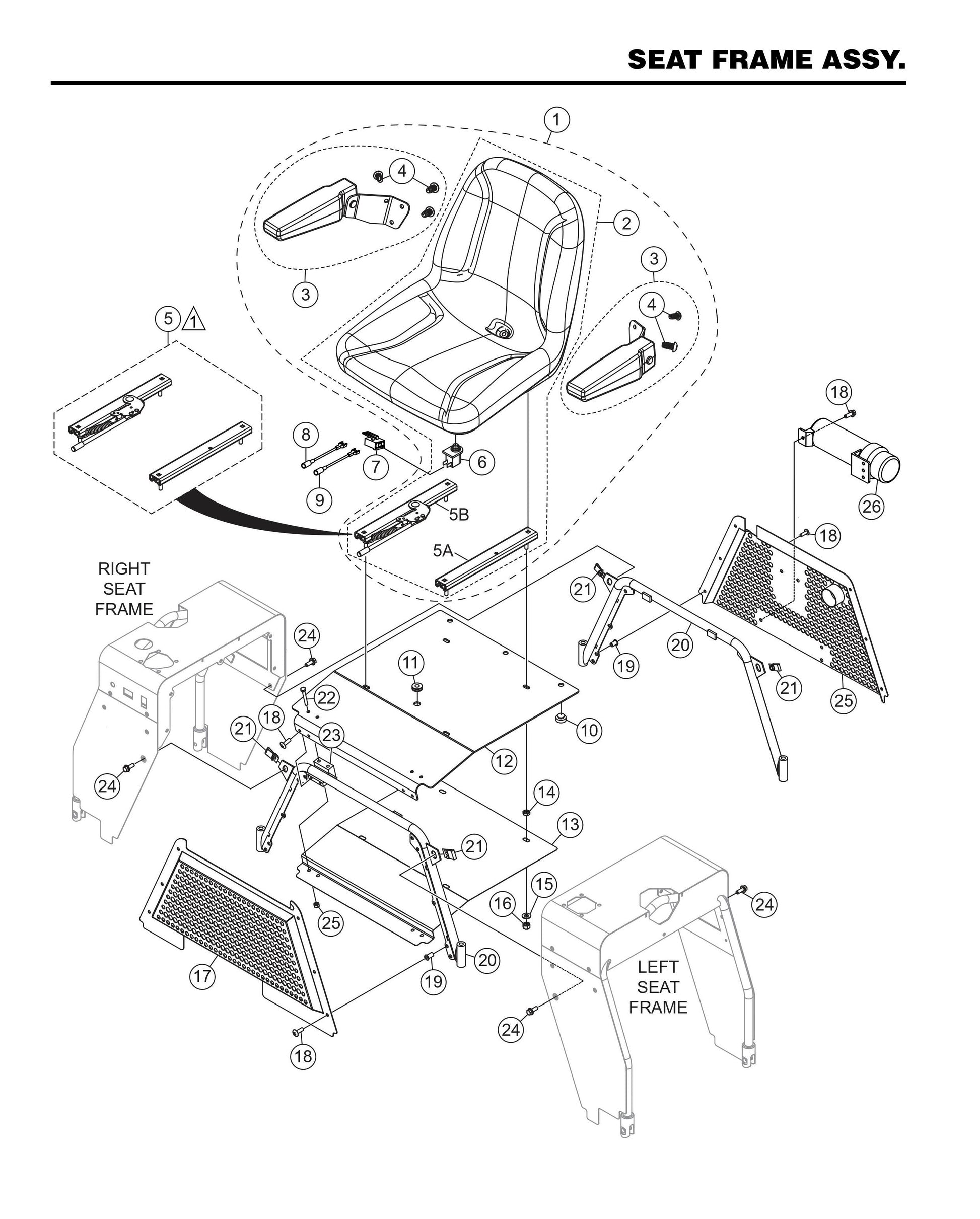 HHXDF4 HHXDF5 Seat Frame Assembly