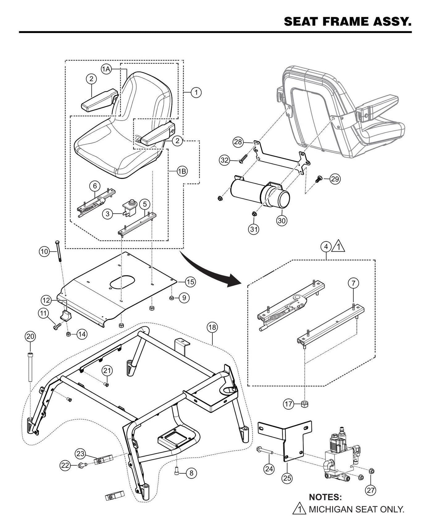 STX6H Seat Frame Assembly