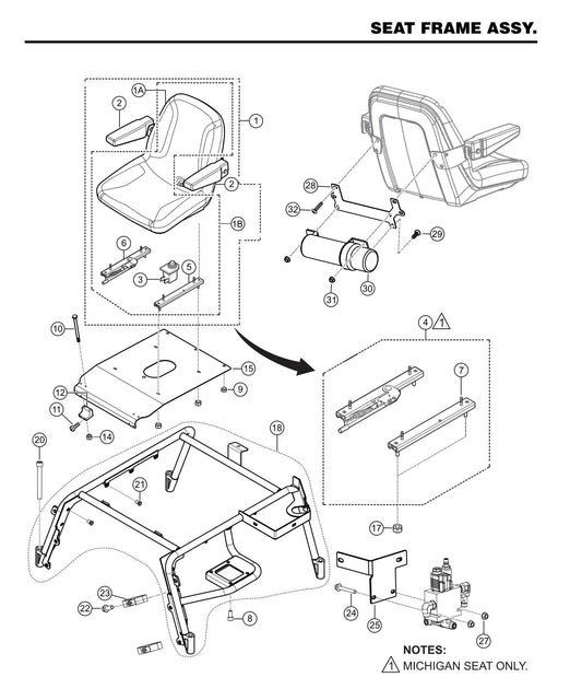 STX6H Seat Frame Assembly