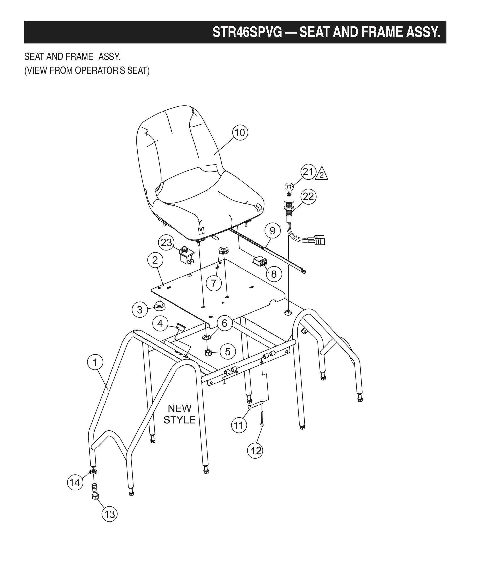 STR46SPVG STOW-Seat and Frame Assembly